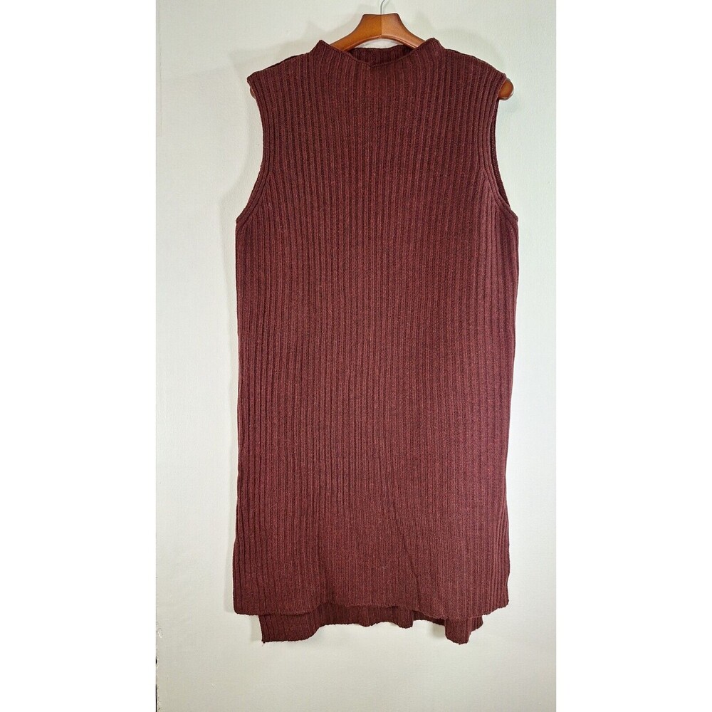 JOA Los Angeles Burgundy Wool Blend Chunky Knit Midi Sweater Dress Sz Med. Chic